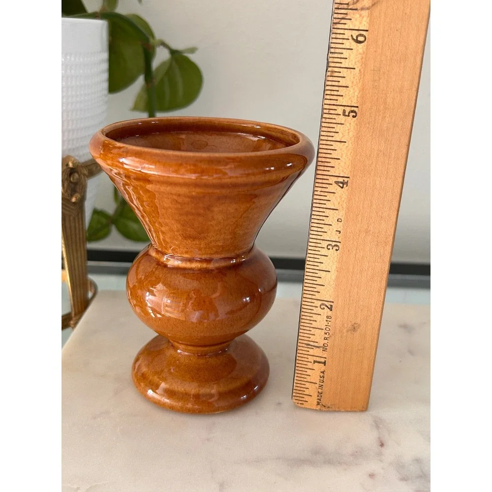 Vintage Haeger USA Pottery Vase 238 Marigold Agate Wrap Glaze Mid Century Modern